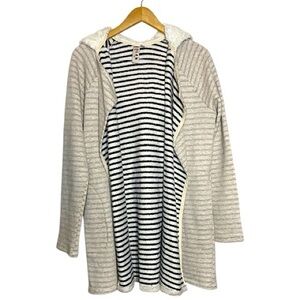 Anthropology Dolan Left coast collection -Cream and Black Striped cardigan